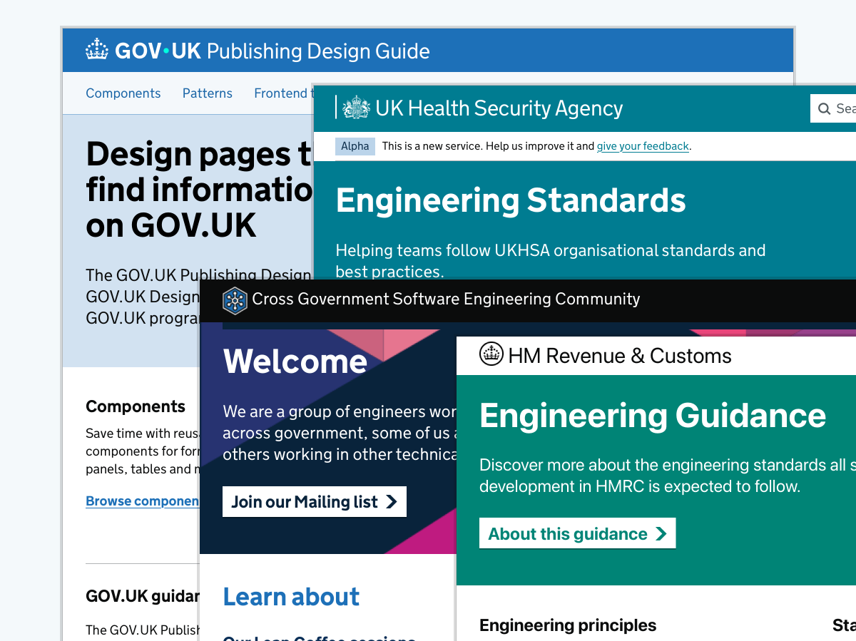 A selection of websites using the GOV.UK Eleventy Plugin